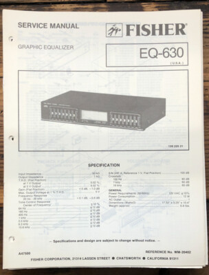 Fisher EQ-630 Equalizer  Service Manual *Original*-image