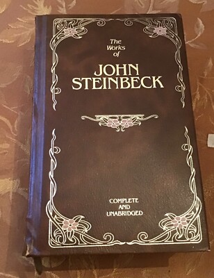 The Works of John Steinbeck Complete and Unabridged HC 1985 Bonded Leather Book-image