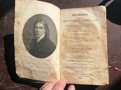 Antique Religious Bible Type Book Memoirs Rev Samuel Pearce 1820 Cincinnati-image