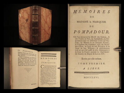 1766 Madame de Pompadour Letters Memoirs Louis XV France Crebillon Barbe-Marbois-image