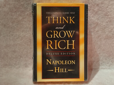 NEW! Napoleon Hill THINK AND GROW RICH Deluxe Edition Leather Bound Gilded Edges-image