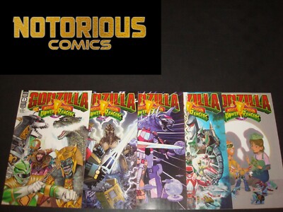 Godzilla vs Mighty Morphin Power Rangers 1-5 Complete Comic Lot Run Set IDW B-image