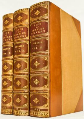 1872 Life of Charles Dickens Bound by Root & Son Illustrated Leather-image