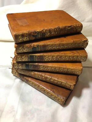 Antique French 6 L'Année Litteraire The Literary Year Leather Bound Books 1776-image