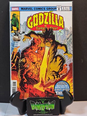 GODZILLA VS. FANTASTIC FOUR #1 MARVEL 2025 NM 1ST PRINT JAMES HARREN HOMAGE-image