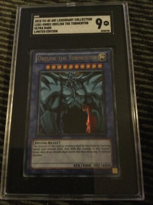2010 YU-GI-OH OBELISK THE TORMENTOR SGC 9 MINT LC01-EN001 limited edition-image