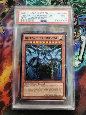 Yugioh PSA 9 BP02-EN125 Obelisk the Tormentor Battle Pack: Epic Dawn Mosaic Rare-image