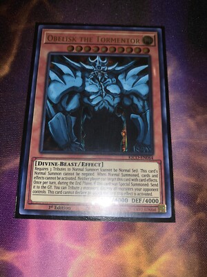 Yugioh Singles - Obelisk the Tormentor - Ultra Pharoah's Rare- KICO - 1st Ed LP-image