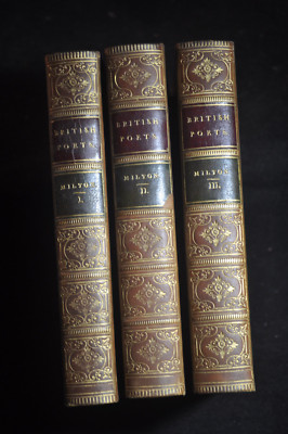 1866 *LEATHER*  The Poetical Works of John Milton With a Life of the Poet-image