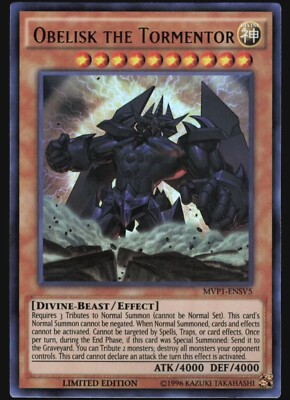 1996 Yugioh NM Obelisk the Tormentor Ultra Rare Holo #MVP1-ENSV5 Limited Edition-image