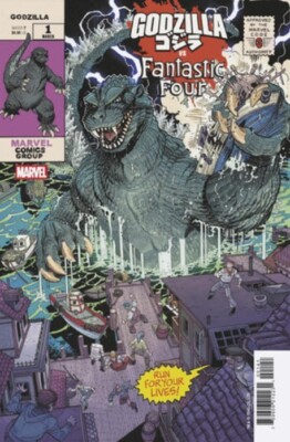 🦖 GODZILLA VS. FANTASTIC FOUR #1 NICK BRADSHAW MONSTER HOMAGE *3/26/25 PRESALE-image