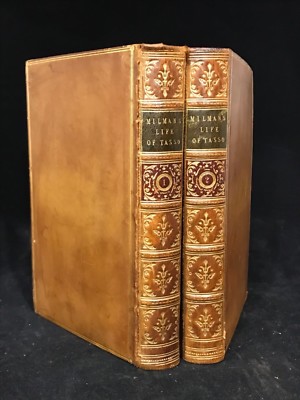Antique Leather Life of Tasso Robert Milman 1850 European Poetry-image