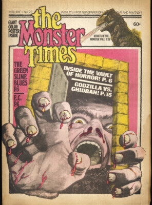1973 MONSTER TIMES #22 GODZILLA Vs GHIDRAH Green Slime UNIVERSAL MONSTER Poster-image