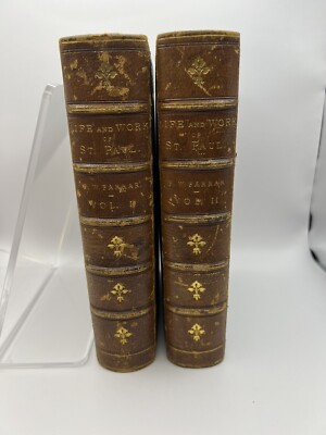 The Life and Work of St. Paul By F.W. Farrar Full Leather Binding VGC+ MAPS-image
