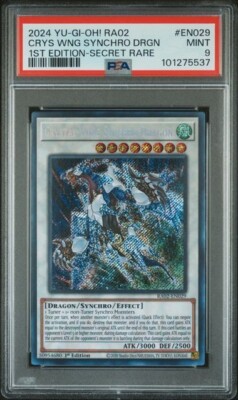 2024 YuGiOh! RA02 Crystal Wing Synchro Dragon 1st ed. Secret Rare PSA 9 MINT-image