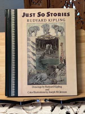Vintage Just So Stories by Rudyard Kipling 1987 Hardcover Leather Bound Book-image