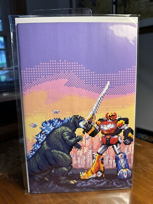 Godzilla vs Mighty Morphin Power Rangers #1 Sanches 8-Bit Virgin Variant Comic-image