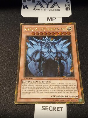 Obelisk the Tormentor - PGLD-EN030 - Gold Secret Rare 1st Edition MP  - YUGIOH-image