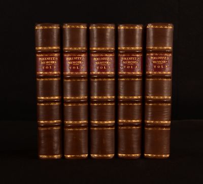 1737 5vol Lettres et Memoires du Baron de Pollnitz Third Ed Memoirs Travels-image