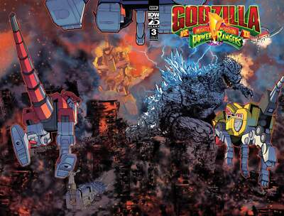 Godzilla Vs Mighty Morphin Power Rangers Mmpr Ii #3 B Alex Sanchez Variant (06/2-image