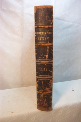 ANTIQUE OLD BOOK THE WESTMINSTER REVIEW VOL LXIX 1858 LEATHER AFRICAN LIFE ETC-image