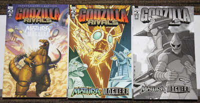 IDW Godzilla Rivals: Mothra vs MOGUERA #1 THREE COVER SET A/B/RI-image