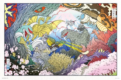 1000 pieces Jigsaw Puzzle Godzilla Fuji Monster Battle (50x75cm) 10-1483-image