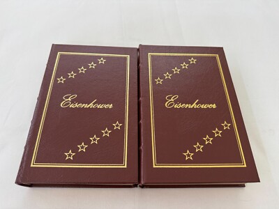 Easton Press 2V DWIGHT EISENHOWER Stephen Ambrose LEATHER 1987 Library President-image