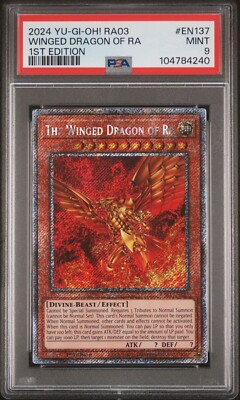 The Winged Dragon of Ra (Platinum Secret Rare) RA03-EN137 Quarter Century PSA 9-image