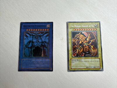 Obelisk The Tormentor & The Winged Dragon of Ra Both Near Mint GB1-002 GB1-003-image