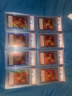 X8  Yugioh PSA 9 The Winged Dragon Of Ra - Platinum Secret Rare-image