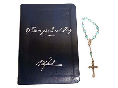 Wisdom for Each Day leather bound book & prayer beads good for rehabilitation -image