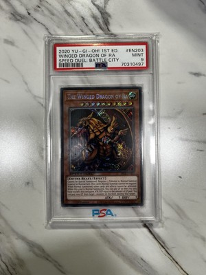 2020 Yu-Gi-Oh! 1st Edition Speed Duel Battle Winged Dragon of Ra #EN203 PSA 9-image