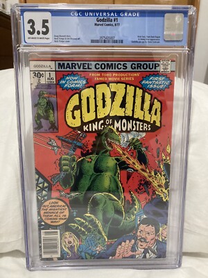 Godzilla #1 (August 1977, Marvel Comics) Rare, CGC Graded (3.5)-image