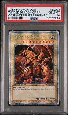 2023 YuGiOh 25th Anniversary Edition The Winged Dragon of RA PSA 10 QC ERROR-image