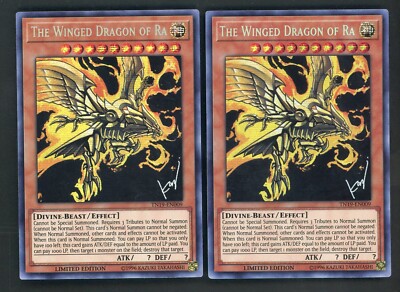 Lot Of (2) 2019 Yu-Gi-Oh! Gold Sarcophagus Tin #EN009 The Winged Dragon Of Ra-image