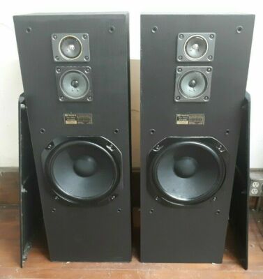 Vintage Late 80's Pair FISHER STV-9438 Floor Home Speakers RESTORED-image