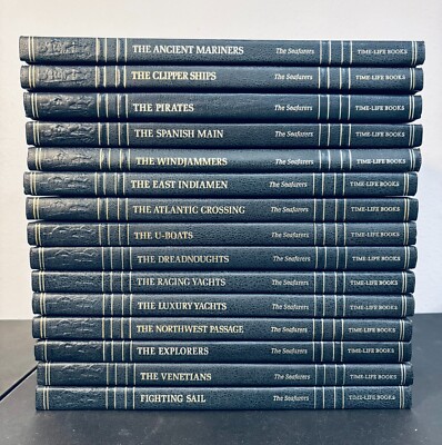 The Seafarers Time Life Books 15 Book Lot - Leatherbound 1981-image