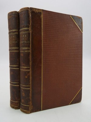LIFE OF OLIVER CROMWELL (2 VOLUMES, LEATHER BOUND)  by Rev. M. Russell 1829-image