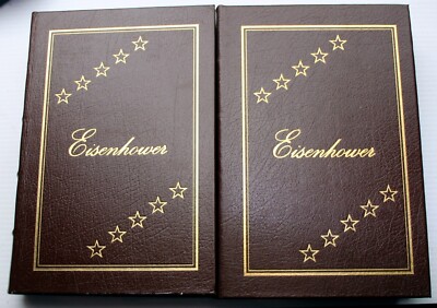 Stephen Ambrose Easton Pres. Lib. EISENHOWER 2 vol AEG silk ep marker leather bd-image