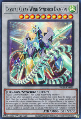 1X NM Crystal Clear Wing Synchro Dragon - RA04-EN059 - Super Rare 1st Edition-image