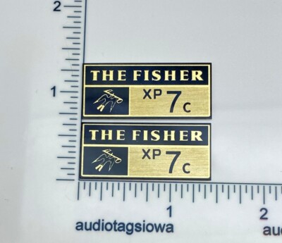 The Fisher XP 7c Custom Made Speaker Badges Aluminum Pair-image