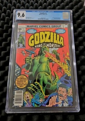 Marvel Comics Group GODZILLA #1 CGC 9.6 White pages 1977 First Issue W/pin-ups🔥-image