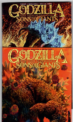 Godzilla Sons of Giants # 1 A & # 1 B Covers (9.4) 2024 IDW Here There Be Dragon-image