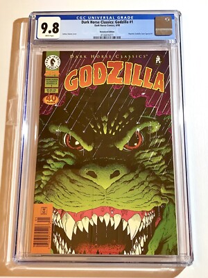 1998 DARK HORSE CLASSICS GODZILLA #1 ARTHUR ADAMS COVER RARE NEWSSTAND CGC 9.8-image