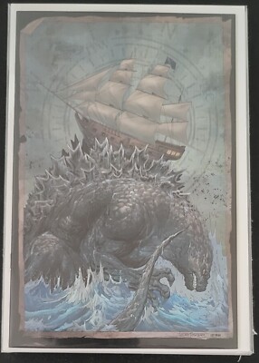 Godzilla: Here There Be Dragons #1 C, 1:10 Kirkham B&W Virgin Variant, NM/Better-image