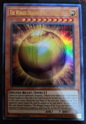 Yugioh The Winged Dragon of Ra - Sphere Mode DUPO-EN045 Ultra Rare 1st Edition -image