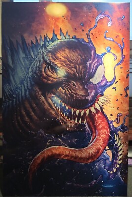 FARO'S LOUNGE Venomized Godzilla Sajad Shah Virgin METAL COA Limited to 50.-image