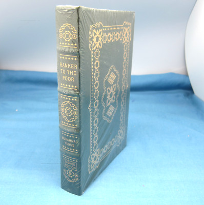 Easton Press Banker To The Poor Muhammad Yunus  SIGNED Leather w/ COA New Sealed-image