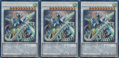 3x Crystal Clear Wing Synchro Dragon | RA04-EN059 | SCR | 1st Ed | Near Mint-image